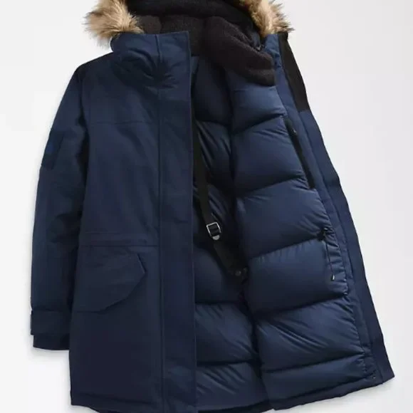 Northface Womens Expedition MucMurdo Parka Size Large Summit Navy NWT - Picture 2 of 16